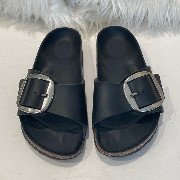 Birkenstock Shoes - Birkenstock Black Big Buckle Madrid Sandals Size 39 Narrow